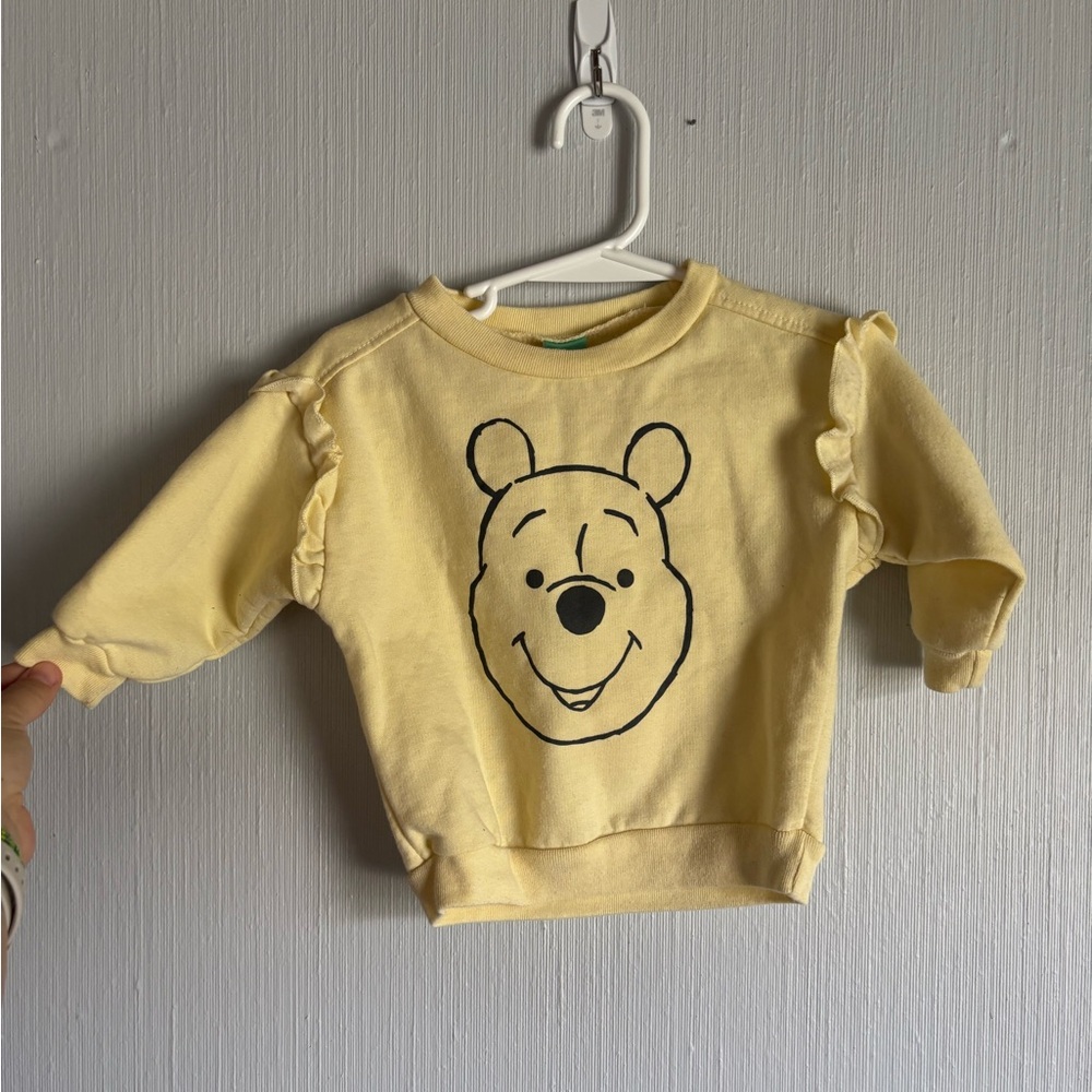 Disney Kids Light Yellow Winnie the Pooh Ruffle Sweatshirt